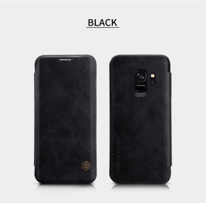 Луксозен кожен калъф тефтер от естествена кожа Nillkin оригинален за Samsung Galaxy S9 Plus G965 черен